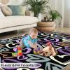 2x3 Rug Cute Heart-Shaped Graffiti Washable Rugs, Creative and Romantic Colorful Heart Laundry Room Carpet Non Slip Throw Rugs for Bathroom Kitchen Sink Front Door Bedroom Bedside view 4