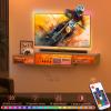 FABATO 59'' Floating TV Stand with LED Light Power Outlet, Floating Shelf for Under TV Wall Mount with Storage Shelf, Media Console Entertainment Center for Living Room, Natural Oak view 2