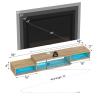 FABATO 59'' Floating TV Stand with LED Light Power Outlet, Floating Shelf for Under TV Wall Mount with Storage Shelf, Media Console Entertainment Center for Living Room, Natural Oak view 3