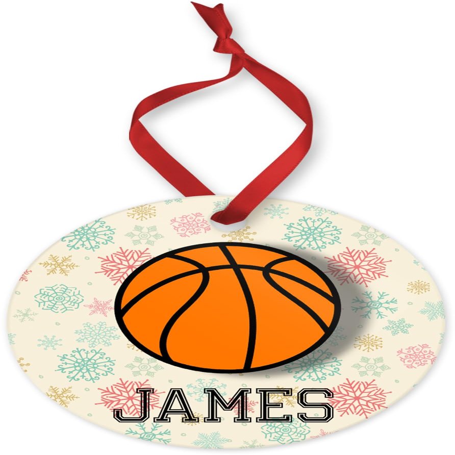 BeNiralu Basketball Ornament with Name 2024 - Personalized Basketball Ornaments for Christmas Tree 2024 - Fast & Free Customization - Sports Christmas Ornaments Gifts