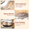 Stainless Steel Deep Fryer, Japanese Deep Fryer Pot, Stainless Steel Frying Pot with Thermometer & Oil Drip Drainer Rack, Precision Japanese Tempura Frying Pan with Lid(11in) view 4