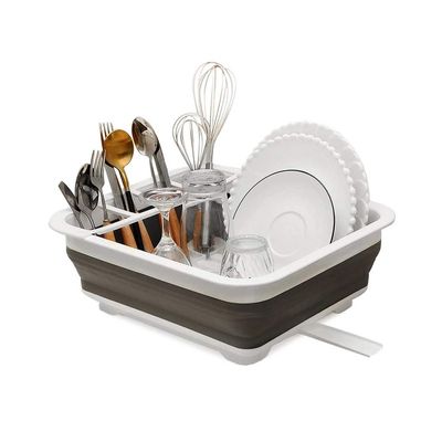Foldable Dish Rack Kitchen Storage Holder Drainer Bowl Tableware Plate Portable Drying Rack Home Shelf Dinnerware Organizer