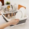 Foldable Dish Rack Kitchen Storage Holder Drainer Bowl Tableware Plate Portable Drying Rack Home Shelf Dinnerware Organizer view 4