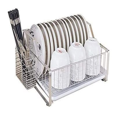 Sink Dishwash 304 Stainless Steel Large Kitchen Dish Drainers with Drip Tray Multifunction Plate Dish Drying Drain Rack for Kitchen (173344 Cm)