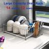 Sink Dishwash 304 Stainless Steel Large Kitchen Dish Drainers with Drip Tray Multifunction Plate Dish Drying Drain Rack for Kitchen (173344 Cm) view 2