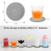 ABenkle Drink Coasters with Holder Set of 10, Cotton Woven Absorbent Coasters for Drinks, Minimalist Home Decor Coaster Set for Wooden Tabletop Protection Table, 4.3 inches view 2