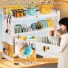 Dish Rack, 2 Tier Over The Sink Dish Drying Rack, Kitchen Counter Dish Drainer Rack, Dish Drying Rack with Metal Utility Hook (Color : White, Size : 65X30X80Cm) (White 65X30X80Cm) (White 95x30x80cm) view 3