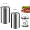 2 Pcs Ham Maker Meat Press, Kitchen Cooking Meat Press Tools for Party, Round Stainless Steel Deli Meat Press Cooker with Thermometer for Making Homemade Ham Sandwich Bacon (two-piece) view 1
