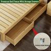 JIXDILO Solid Wood Platform Bed Frame with Storage Drawers -12Japanese Style Wooden Slats Floor Bed(39.5" W x 81" L x 12" H, Twin XL) view 4