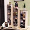 JIXDILO 360 Rotating Shoe Rack,Adsorption Doors,Round Shoe Rack Tower Revolving Shoe Shelves,Metal Shoe Organizer Storage Tall Entryway Shoe Cabinet(8 Tiers, Champagne) view 4