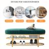 JIXDILO Velvet Upholstered Entryway Bench,Modern Shoe Bech Shoe Rack Bench with 2 Tier Shoe Shelf,Hallway Porch Shoe Storage Organizer(47.2", Gray) view 3