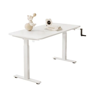 NOBBAT Rising Desk Height Adjustable Desk Manual Standing Desk 120cm/47inX60cm/23.6in Sit Stand Desk Storage Drawer Home Office Desk(White)