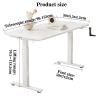 NOBBAT Rising Desk Height Adjustable Desk Manual Standing Desk 120cm/47inX60cm/23.6in Sit Stand Desk Storage Drawer Home Office Desk(White) view 3