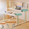 NOBBAT Rising Desk Height Adjustable Desk Manual Standing Desk 120cm/47inX60cm/23.6in Sit Stand Desk Storage Drawer Home Office Desk(White) view 4