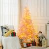 HOMCOM 6' Tall Prelit Christmas Tree Douglas Fir Artificial Christmas Tree with Realistic Branches, 250 Warm White LED Lights and 1000 Tips, Pink view 2