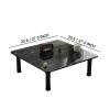 JIXDILO Japanese Folding Table Round/Square,Wooden Low Table Floor Table Chabudai Tables,Small Foldable Coffee Tables(27.5inch, Square Black-B) view 3