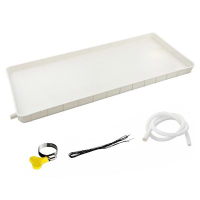 ISOFORMA Condensate Drain Pan Plastic Drip Tray, AC Drip Pan with Drain, Universal Window Air Conditioner Drain Kit, for Indoor/Outdoor Split Air Conditioner Heat Pump Systems(1-2p,Hose 300cm)