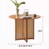 JIXDILO Mid-Century Modern Dining Table,Solid Wood Pedestal Kitchen Dining Room Tables,Rattan Base,Farmhouse Dining Table for 2,4,6,8(31.5inch, Round) view 2