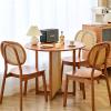 JIXDILO Mid-Century Modern Dining Table,Solid Wood Pedestal Kitchen Dining Room Tables,Rattan Base,Farmhouse Dining Table for 2,4,6,8(31.5inch, Round) view 3
