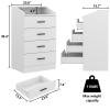 4 Drawer Dresser for bedroom with LED Light, Modern Dresser with Power Outlet, White Dressers with Open Storage Cubby, Chest of Drawers Storage Organizer for Bedroom, Hallway, Living Room(White) view 2