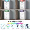 4 Drawer Dresser for bedroom with LED Light, Modern Dresser with Power Outlet, White Dressers with Open Storage Cubby, Chest of Drawers Storage Organizer for Bedroom, Hallway, Living Room(White) view 4