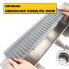 19.7 Inch Sink Splash Guard, Kitchen Sink Drain Mat, Foldable Rim Sink Mat, Sink Splash Guard, Faucet Handle Drip Collection Tray Mat, Drip Splash Countertop 2Pcs(Beige) view 2