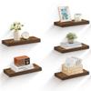VASAGLE Wall Shelves Set of 5, Floating Shelves, Wall Mounted, 8 x 15.7 x 1.5 Inches, Display Shelves for Picture Frames, Wall Decor, Hanging Shelf for Living Room, Kitchen, Rustic Brown ULWS071B02 view 1