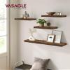 VASAGLE Wall Shelves Set of 5, Floating Shelves, Wall Mounted, 8 x 15.7 x 1.5 Inches, Display Shelves for Picture Frames, Wall Decor, Hanging Shelf for Living Room, Kitchen, Rustic Brown ULWS071B02 view 2