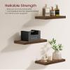 VASAGLE Wall Shelves Set of 5, Floating Shelves, Wall Mounted, 8 x 15.7 x 1.5 Inches, Display Shelves for Picture Frames, Wall Decor, Hanging Shelf for Living Room, Kitchen, Rustic Brown ULWS071B02 view 4
