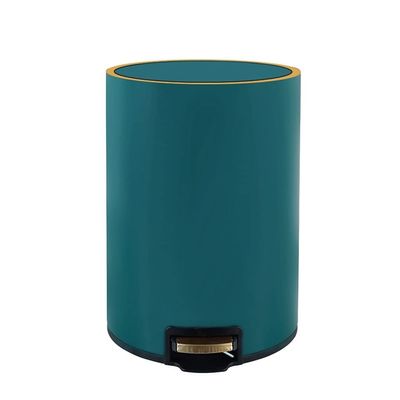 WAVEPEAK Indoor Trash cans Trash Can, Round Trash Can Stainless Steel Trash Can with Lid for Kitchen Bedroom and Living Room (12L 2.6bal) Indoor Garbage cans(Blue,2.6bal)