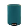 WAVEPEAK Indoor Trash cans Trash Can, Round Trash Can Stainless Steel Trash Can with Lid for Kitchen Bedroom and Living Room (12L 2.6bal) Indoor Garbage cans(Blue,2.6bal) view 1