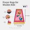 Rolezyum Kids Islamic Prayer Rug, Pink, 90cm x 42cm, Cartoon, Modern, Washable, Non Slip, Machine Wash, Prayer Rug view 2