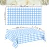 2 Pack Blue Gingham Tablecloth, Disposable Plastic Light Blue Checkered Table Cloth, Blue & White Plaid Table Cover for Outdoor Picnic, Wedding, Baby & Bridal Shower, Birthday Party (54 x 108 Inch) view 4