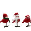 3PCS Christmas Red Simulated Bird Figurine Winter Birds Decor for Home - Table Top Decorations, Perfect Featherly Friends Ornaments for Tiered Trays and Cardinal Gifts view 1