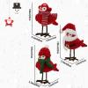 3PCS Christmas Red Simulated Bird Figurine Winter Birds Decor for Home - Table Top Decorations, Perfect Featherly Friends Ornaments for Tiered Trays and Cardinal Gifts view 3
