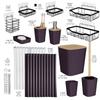 Shower Caddy and Bathroom Accessories Set, 25PC Bathroom Accessory Set with Shower Caddy for Bathroom Storage, Purple Shower Curtain Set, Toilet Brush, Trash Can, Soap Dispenser, Toothbrush Holder view 2