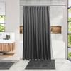 Clara Clark Bathroom Accessories Set - 27PC Bathroom Set with Adhesive Corner Shower Caddy Hanging, Bathroom Sets with Shower Curtain and Rugs, Grey Shower Curtain Set with Bathroom Trash Can view 2