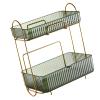 Perfume Organizer, Skin Care Organizer 2 Layers Heightened Design Bathroom Countertop Organizer with Removable Box for Kitchen, Desktop, Bedroom, Bathroom, Living Room (Green) view 1
