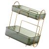 Perfume Organizer, Skin Care Organizer 2 Layers Heightened Design Bathroom Countertop Organizer with Removable Box for Kitchen, Desktop, Bedroom, Bathroom, Living Room (Green) view 2