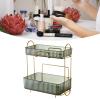 Perfume Organizer, Skin Care Organizer 2 Layers Heightened Design Bathroom Countertop Organizer with Removable Box for Kitchen, Desktop, Bedroom, Bathroom, Living Room (Green) view 3
