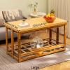 Coffee Table Foldable, Bamboo Coffee Tables for Living Room, Mid Century Modern Coffee Table, with Open Storage Shelf and Enclosure Quilt, Easy Assembly, Only Table(Natural,Large) view 2