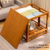 Coffee Table Foldable, Bamboo Coffee Tables for Living Room, Mid Century Modern Coffee Table, with Open Storage Shelf and Enclosure Quilt, Easy Assembly, Only Table(Natural,Large) view 3