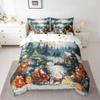 Feelyou Kids Christmas Bed in A Bag Queen Size, Santa Claus Comforter Set with Sheets Cute Deer 7 Pieces Bedding Set Boys Girls Snowflake Teens Bed Set Bedroom Decor 7Pcs view 1