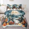 Feelyou Kids Christmas Bed in A Bag Queen Size, Santa Claus Comforter Set with Sheets Cute Deer 7 Pieces Bedding Set Boys Girls Snowflake Teens Bed Set Bedroom Decor 7Pcs view 3