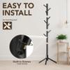 Hupmad Wooden Tree Coat Rack Stand,Sturdy Freestanding Coat Rack with 8 Hooks,3 Adjustable Height for Child Adult,Wood Coat Stand Tree Fits Entryway Bedroom Office for Bags,Hats, 2 Pack view 4