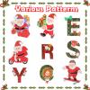 Lovmeety 3 Pcs Merry Christmas Banners Party Decorations, Xmas Paper Hanging Banner Set Patterns of Santa Christmas Trees Snowman Christmas Banner Flags for Home Office Party Decor Supplies view 3