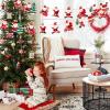 Lovmeety 3 Pcs Merry Christmas Banners Party Decorations, Xmas Paper Hanging Banner Set Patterns of Santa Christmas Trees Snowman Christmas Banner Flags for Home Office Party Decor Supplies view 4