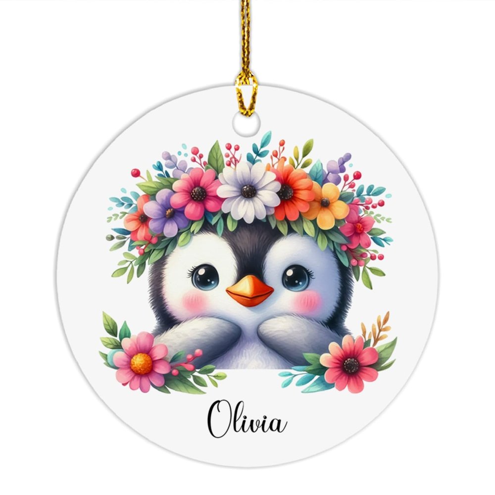 2026 Penguin Ornament, Customized Penguin Christmas Ornament, Personalized Penguins Lover Ornaments Gift with Name, Penguins Peeking Ornaments Present for Men Women Wife Husband Her Him
