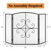 Gtongoko 3 Panel Fireplace Screen 48" W x 29" H Bundle Fireplace Tools Set 5 Pcs 30.5 Inch Black view 4