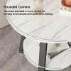2 Tier Round Side Table, with Storage Shelf, Nightstand Bedside Table for Living Room Bedroom Small Space Living Room, Bedroom (19.7 * 21.7in) view 4